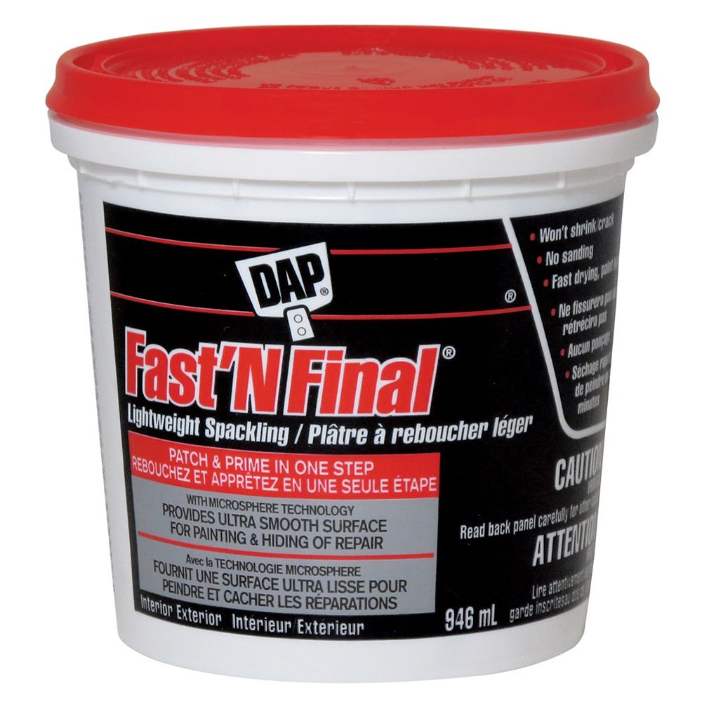 DAP FAST N FINAL Lightweight Spackling Off White 946 ml The Home Depot Canada