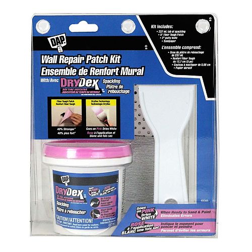 Wall Repair Patch Kit with Drydex Spackling