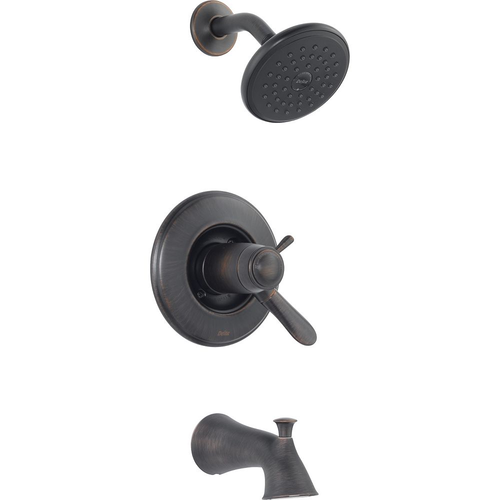 Delta Lahara 1Spray Tub Shower Faucet in Bronze The Home Depot Canada Delta Lahara 1Spray Tub Shower Faucet in Bronze The Home Depot Canada