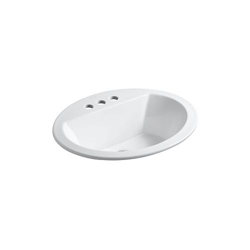 Bryant(R) oval drop-in bathroom sink with 4 inch centerset faucet holes