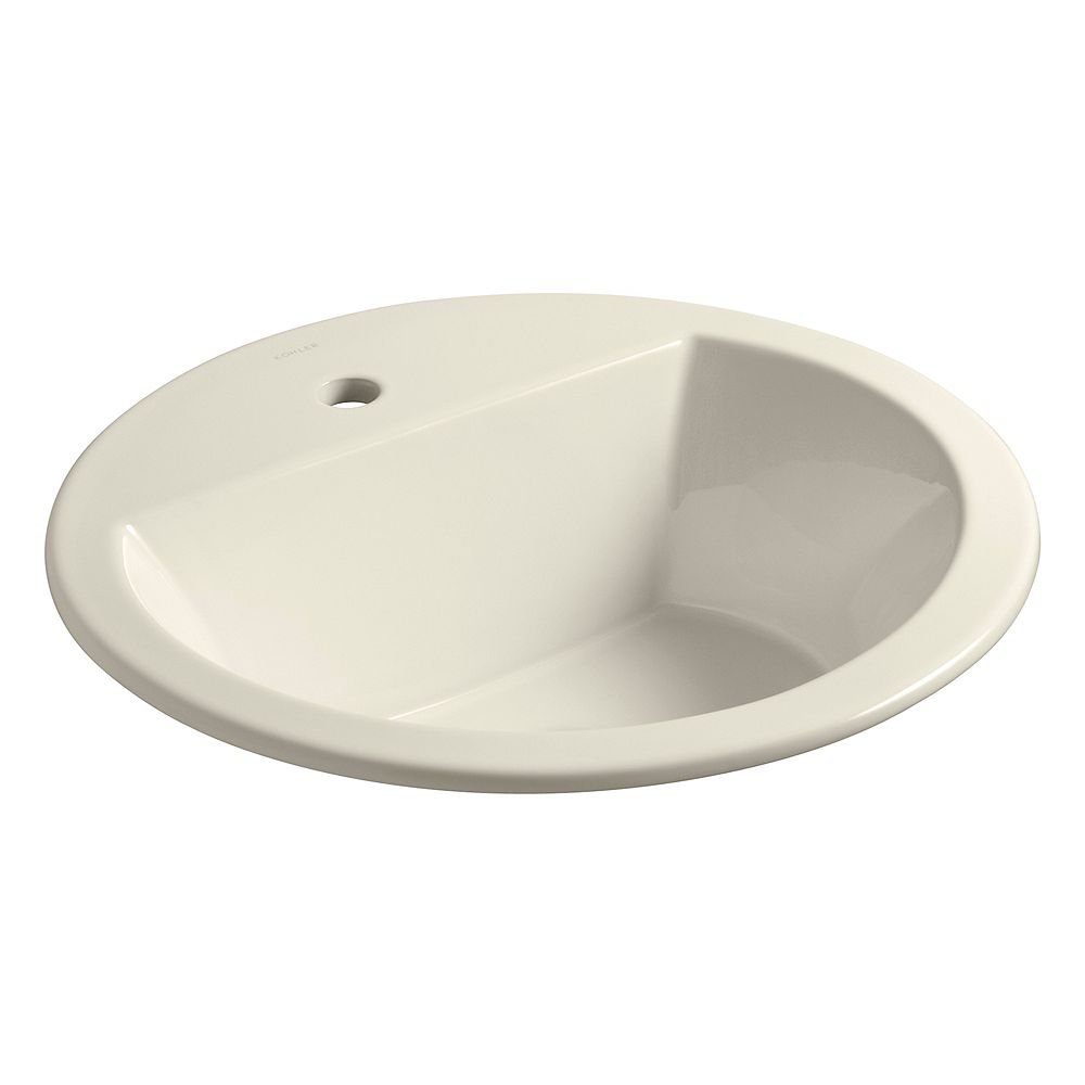 Kohler Bryantr Round Drop In Bathroom Sink With Single Faucet Hole The Home Depot Canada