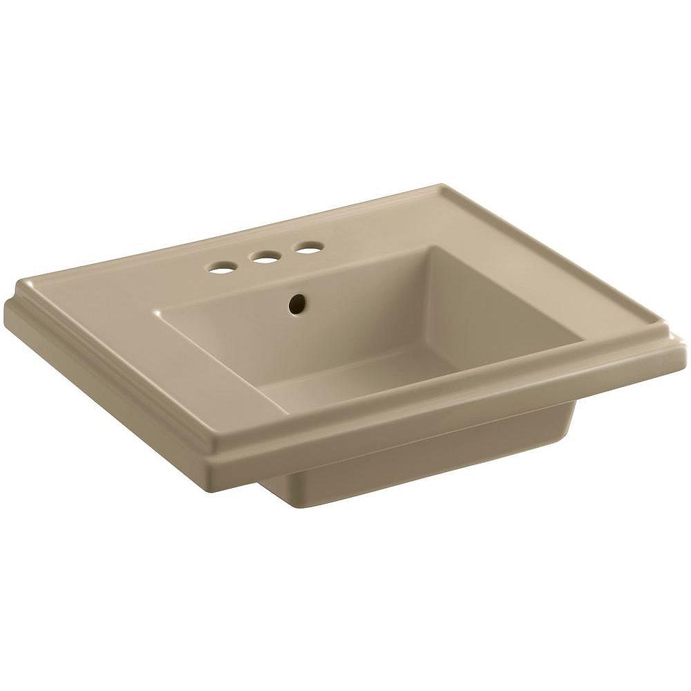KOHLER Tresham 24inch 4inch Centerset Rectangular Pedestal Sink Basin with Overflow Drai