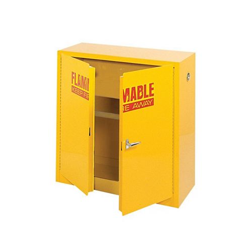 Edsal 44-inch H x 43-inch W x 18-inch D Steel Freestanding Flammable Liquid Safety Cabinet in Yellow