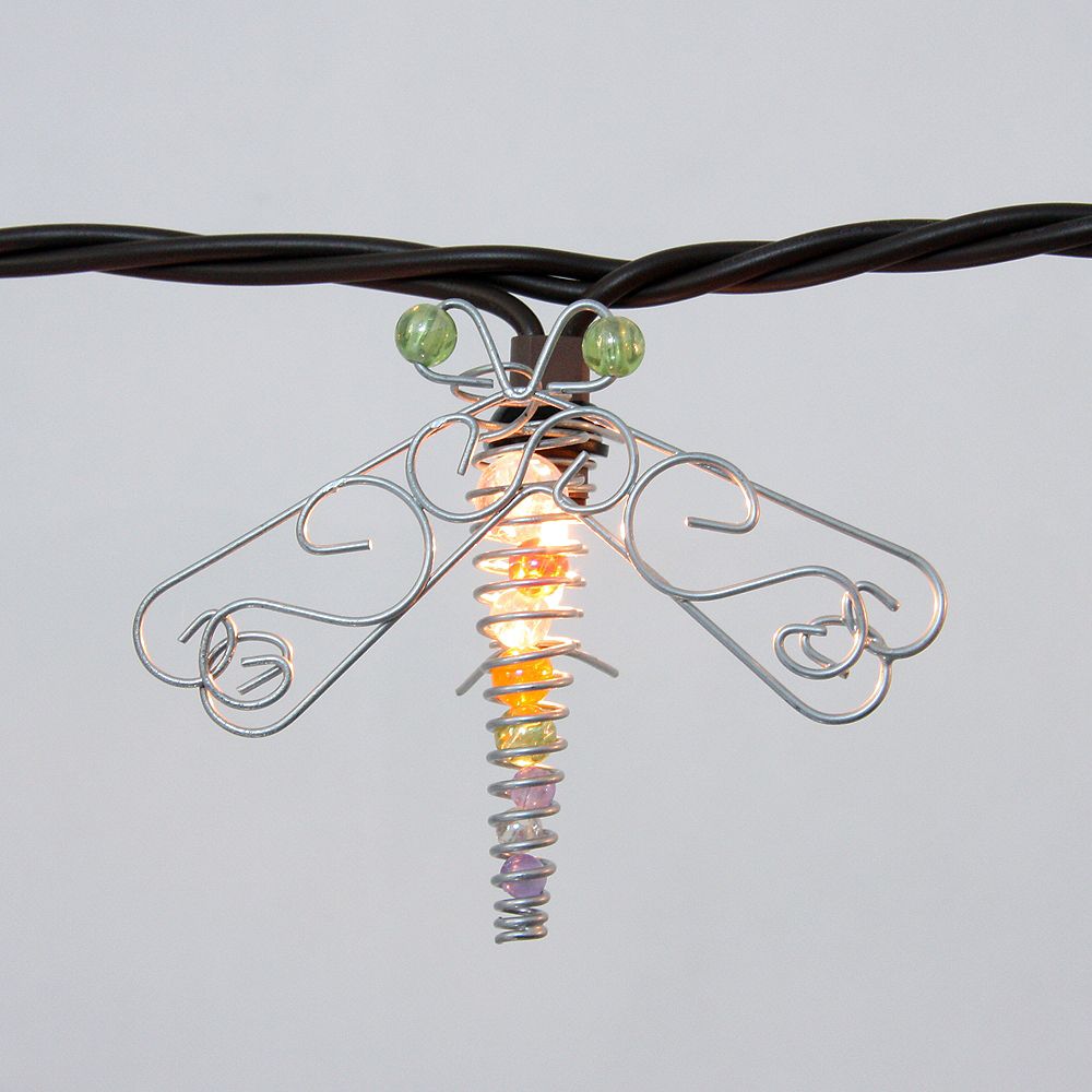 Hampton Bay 10-Light Clear Beaded Dragonfly String Light Set | The Home