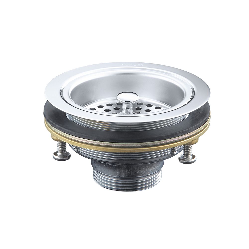 KOHLER Duostrainer Sink Strainer, Less Tailpipe in Polished Chrome