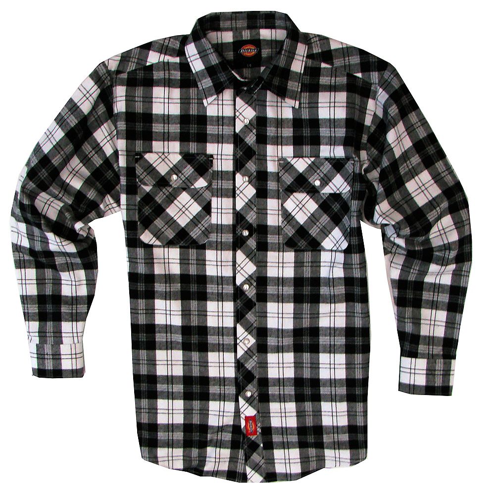Dickies D14009 Snap Front Flannel Work Shirt Birch Bay Plaid 4X
