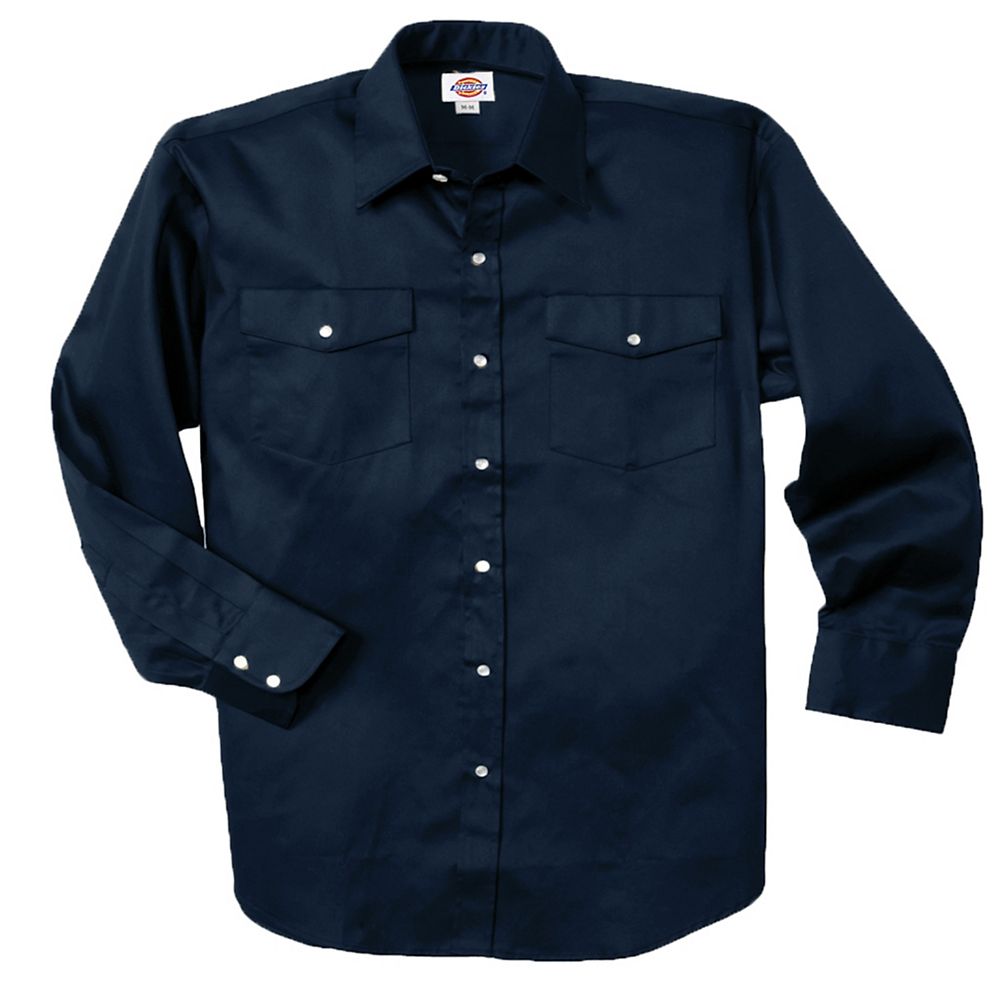 Dickies 1221 Long Sleeve Snap Front Work Shirt 2XLarge The Home Depot Canada