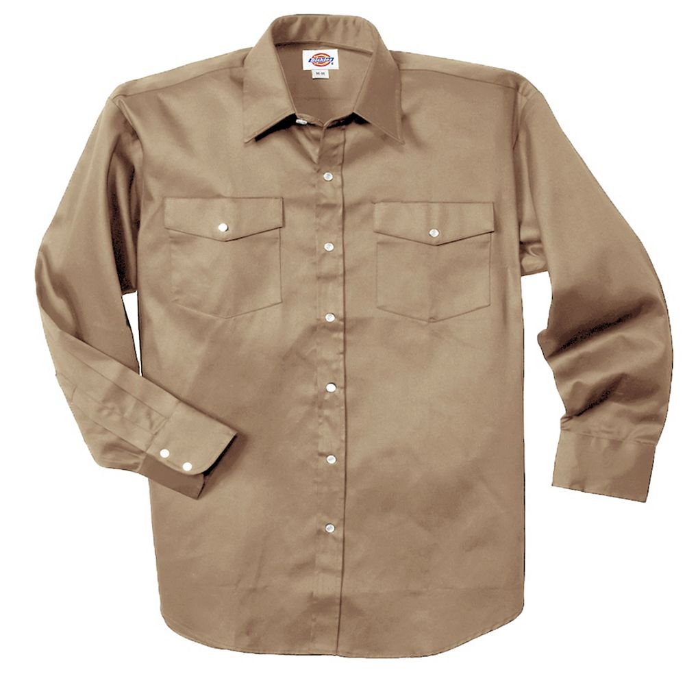 Dickies 1221 Long Sleeve Snap Front Work Shirt Medium The Home