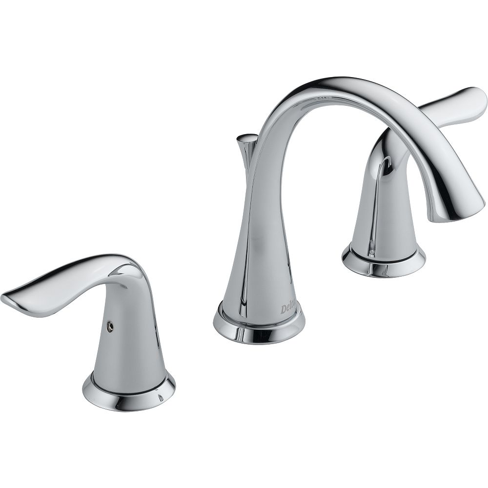 Delta Lahara 8 Inch Widespread 2 Handle High Arc Bathroom Faucet In Chrome Finish The Home 0497