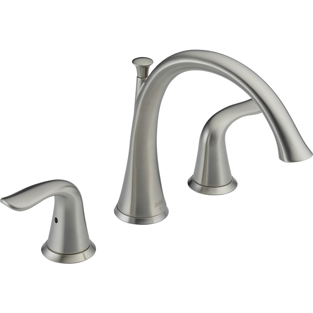 Delta Lahara 2-handle Roman Bath Faucet Only In Stainless Finish (valve 