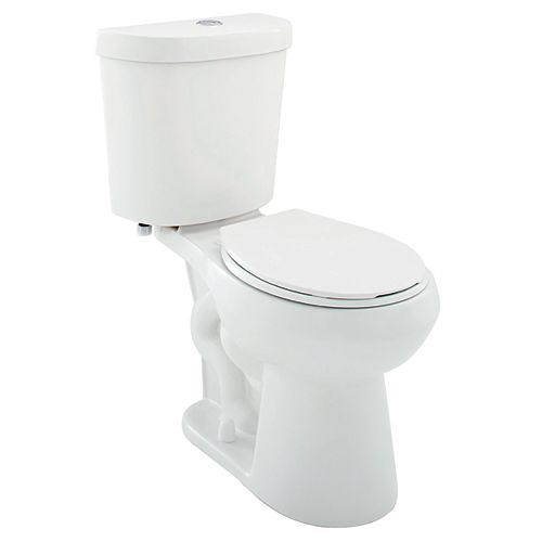 All-In-One 2-Piece Dual-Flush Round Bowl Toilet in White