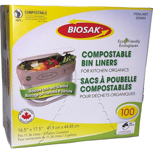 100 Compostable Bags for Kitchen Organics