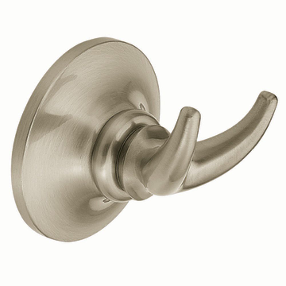 MOEN Brushed Nickel Danbury Double Robe Hook | The Home Depot Canada