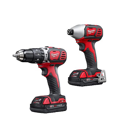 M18 18V Lithium-Ion Cordless Hammer Drill/Impact Driver Combo Kit (2-Tool) with (2) 1.5Ah Batteries, Charger, Tool Bag