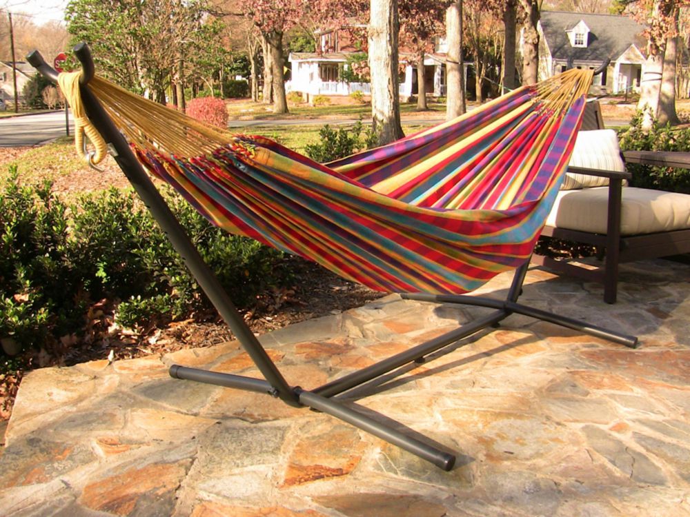 heavy duty double hammock with stand