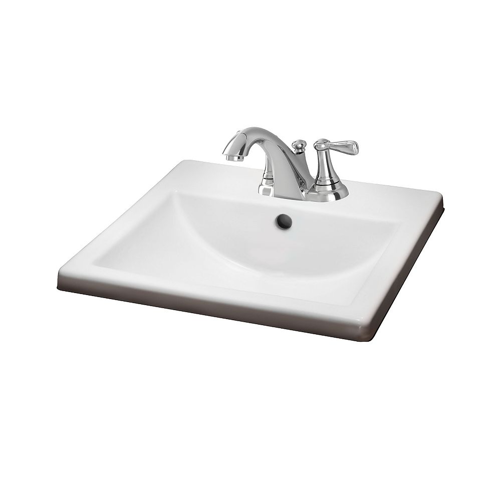 American Standard Marquete Square Bathroom Sink Basin In White The Home Depot Canada
