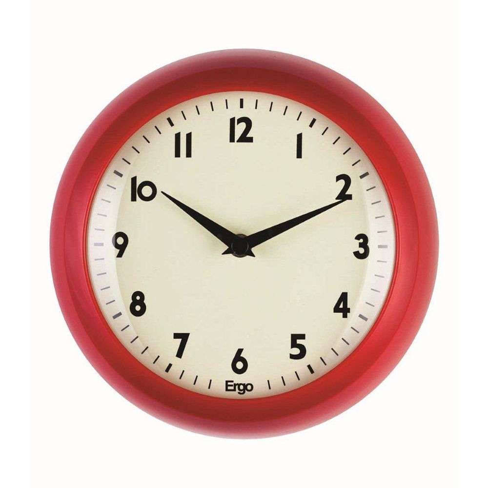 Ergo Retro 9 inch Red Wall Clock | The Home Depot Canada