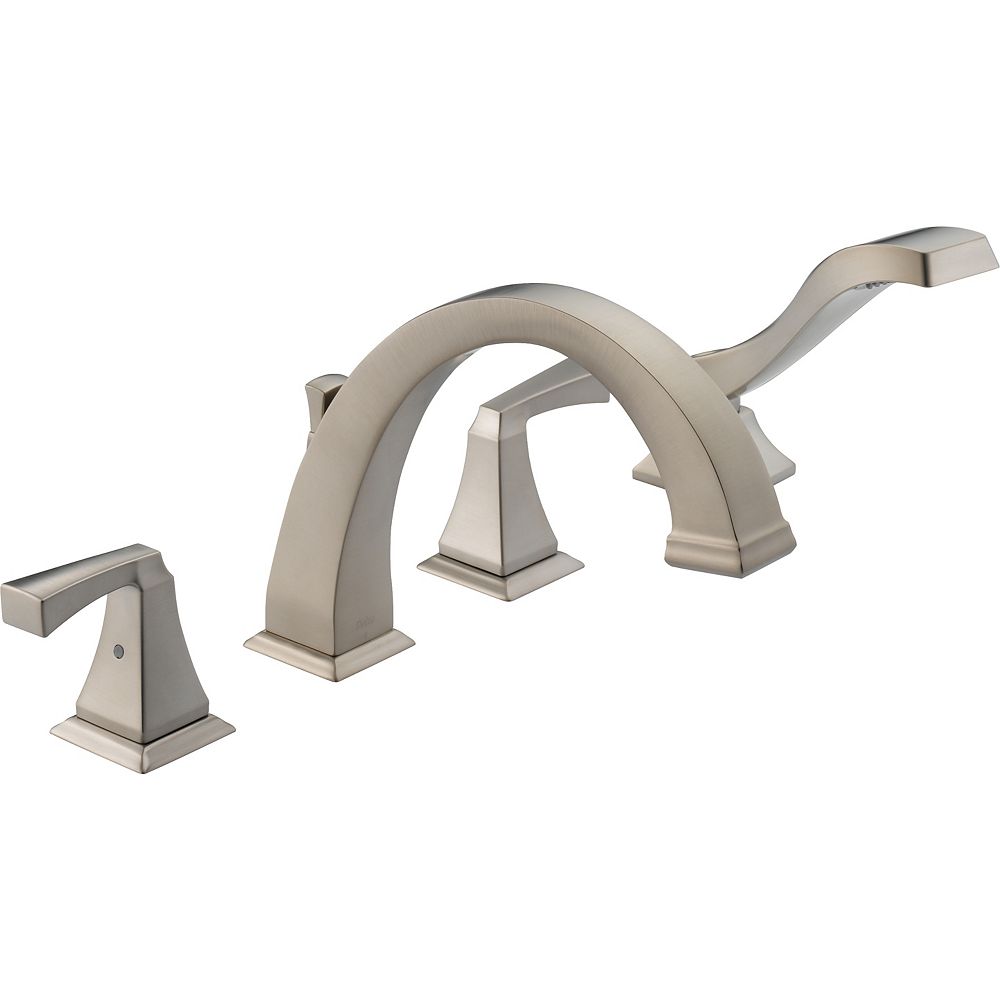 Delta Dryden 2Handle Roman Bath Faucet with Hand Shower Faucet in