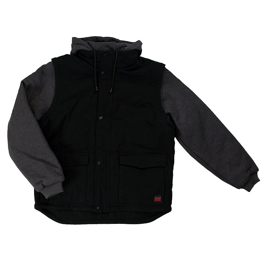 Tough Duck Duck Jacket W/Detach Sleeves/Hood Black 2X Large The Home