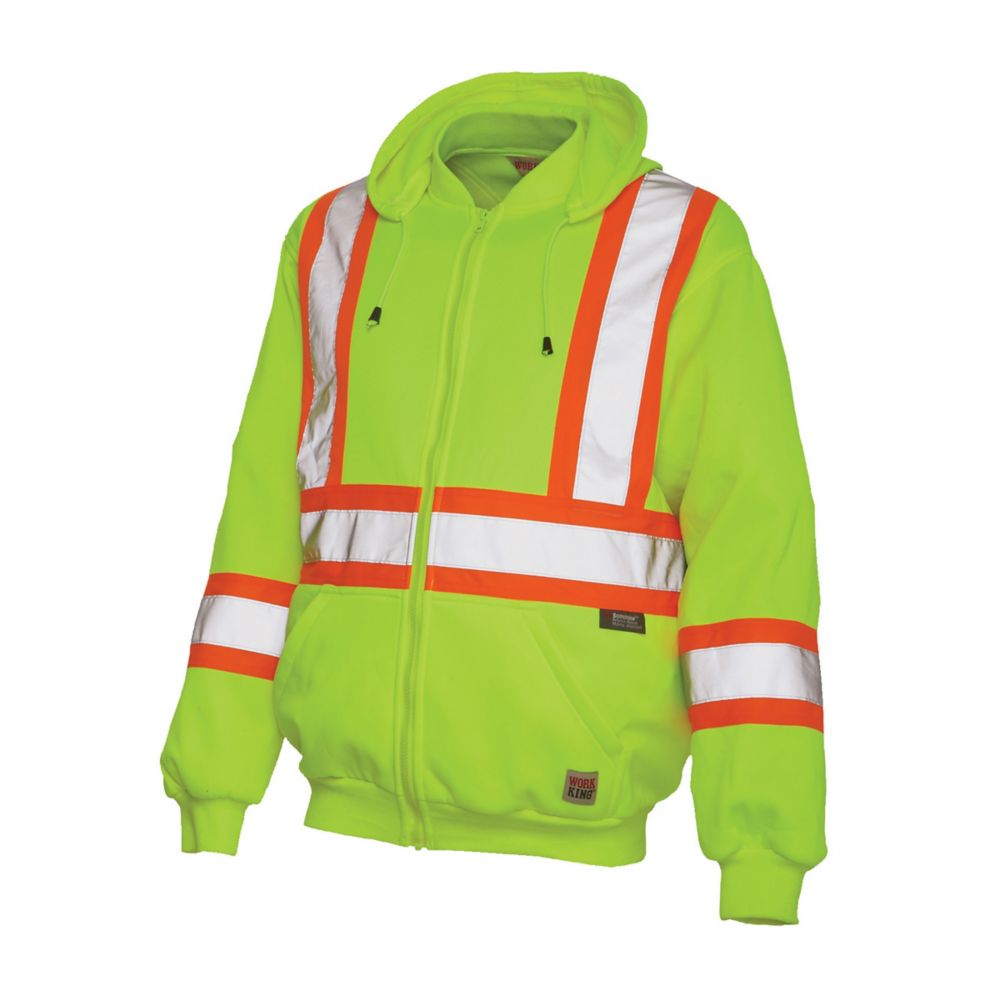 safety green zip up hoodie