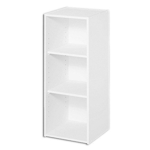 12 inch W x 31 inch H Decorative White 3-Cube Organizer