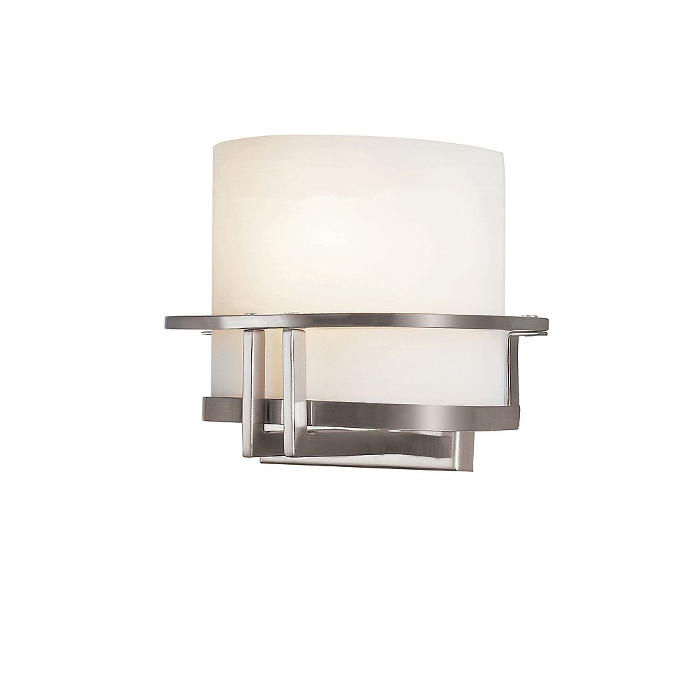 Bel Air Lighting Nickel Curved to Wall Sconce The Home Depot Canada