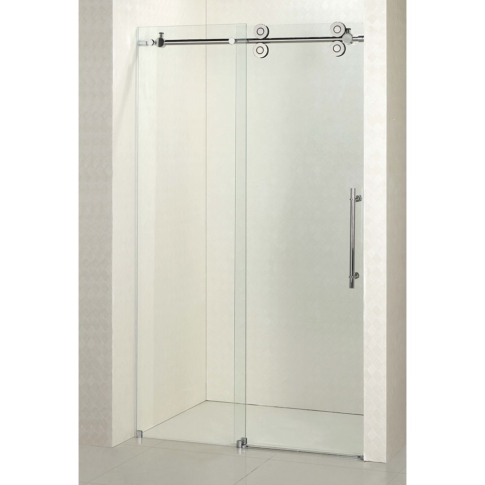 Jade Bath Regal 48 Inch 10mm Clear Glass Sliding Shower Door With Base The Home Depot Canada