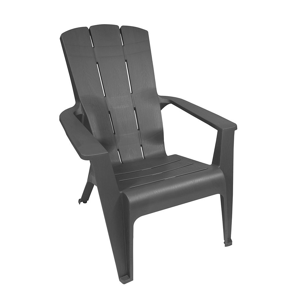 Gracious Living Contour Patio Muskoka Chair In Grey The Home Depot Canada