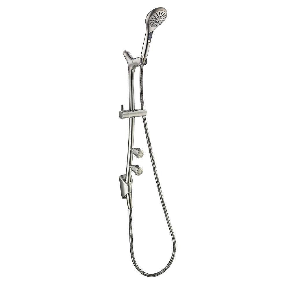 Glacier Bay Slide Switch BodyJet Wall Bar Kit in Brushed Nickel The