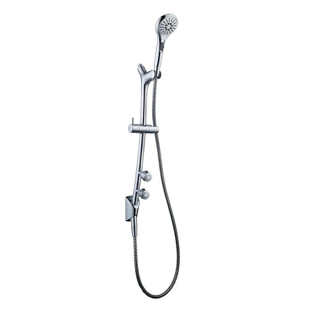 Glacier Bay Slide Switch BodyJet Wall Bar Shower Kit in Chrome The