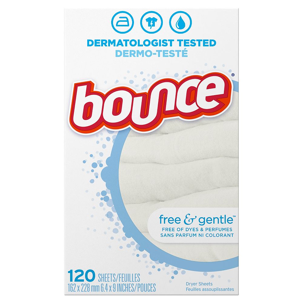 Bounce Free Gentle Unscented Fabric Softener Dryer Sheets For Sensitive Skin 120 Count The Home Depot Canada