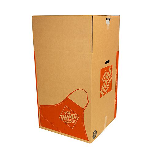 Heavy-Duty Tall Wardrobe Box with Metal Hanging Bar (24-inch L x  24-inch W x 44-inch D)