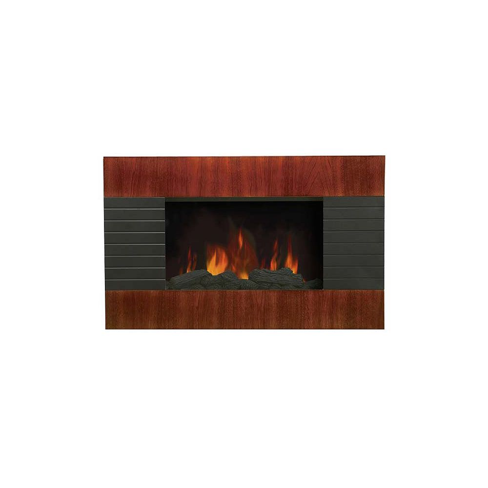 Modern Homes Slim Electric Wall Mounted Fireplace In Mahogany Effect Wood Panel Design The Home Depot Canada Slim Electric Wall Mounted Fireplace, Slim Electric Fireplace Wall Mount