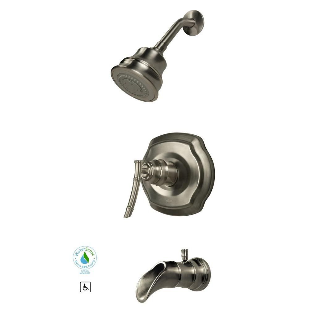 Pegasus Bamboo WaterSense SingleHandle Bath/Shower Faucet in Brushed