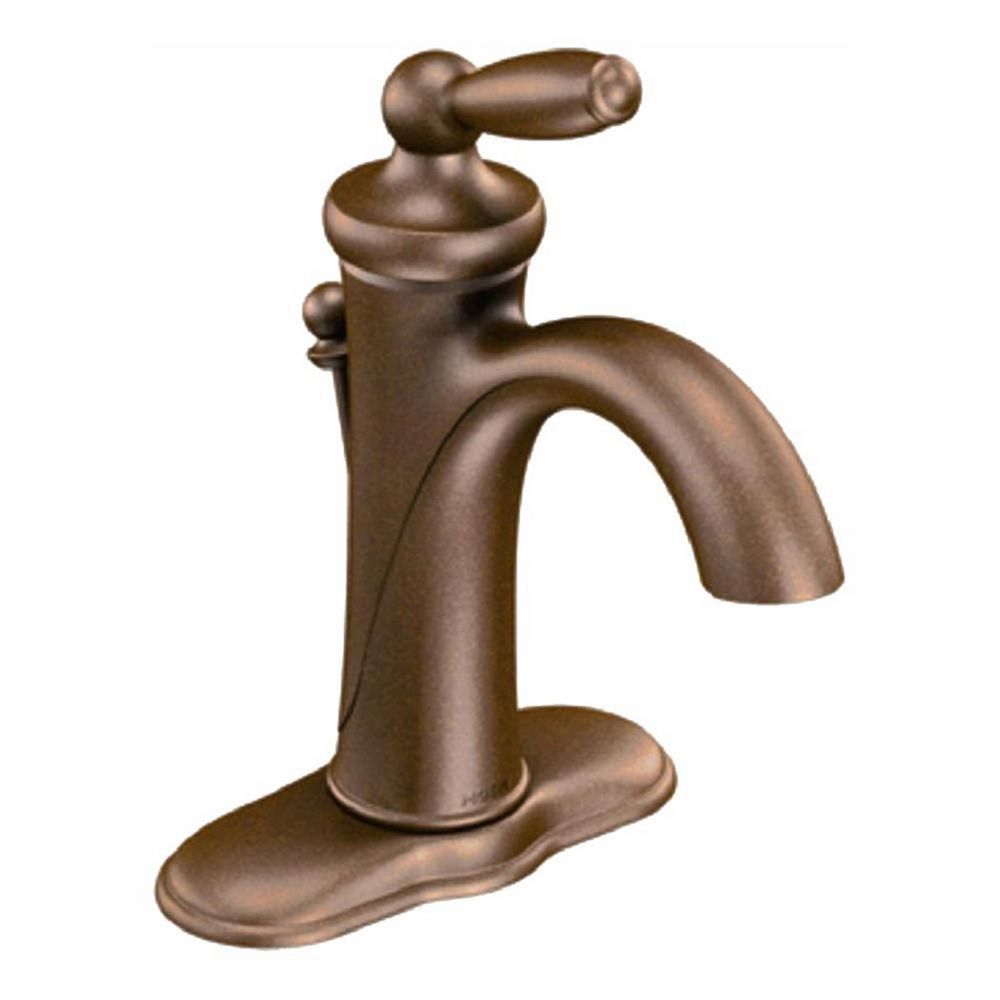 Moen Brantford Single Hole Single Handle High Arc Bathroom Faucet In Oil Rubbed Bronze The 5066