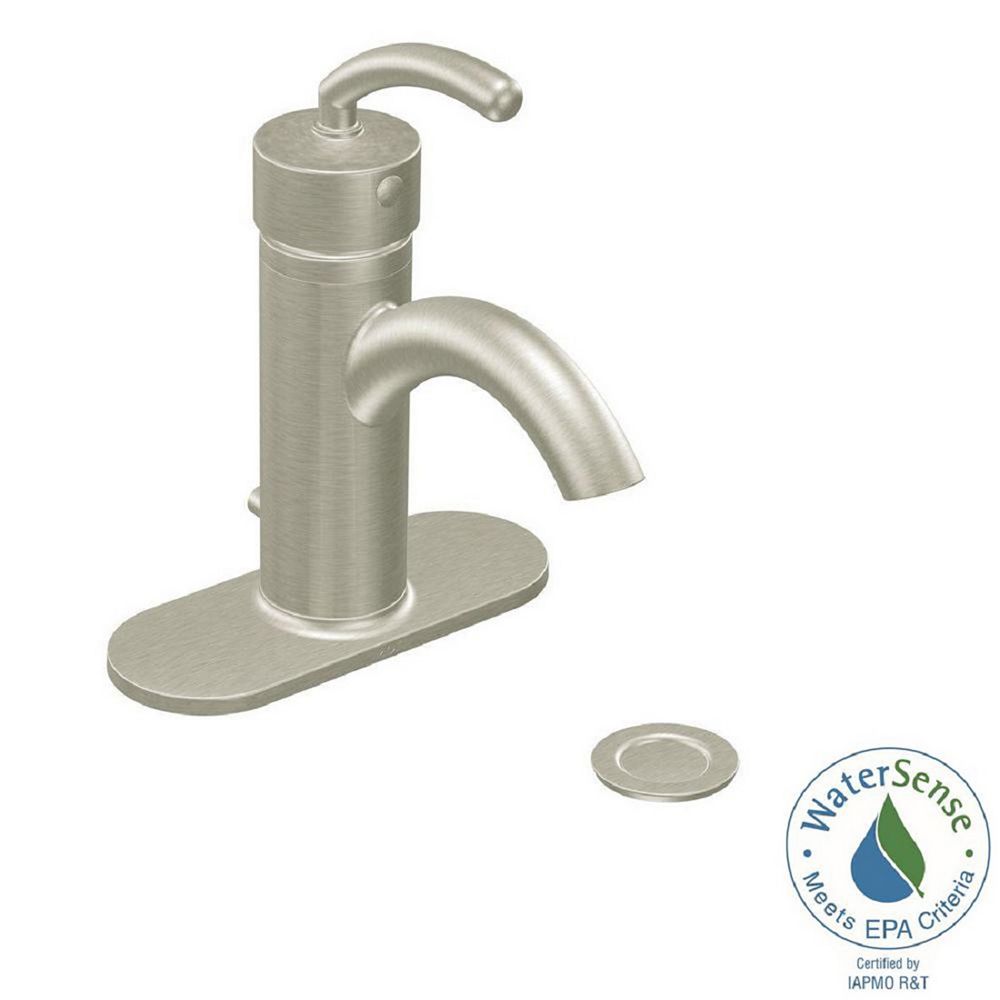 MOEN Icon Single Hole 1Handle Low Arc Bathroom Faucet in Brushed