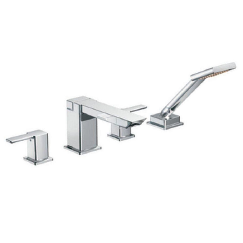 MOEN 90 Degree 2Handle DeckMount HighArc Roman Tub Faucet with Hand