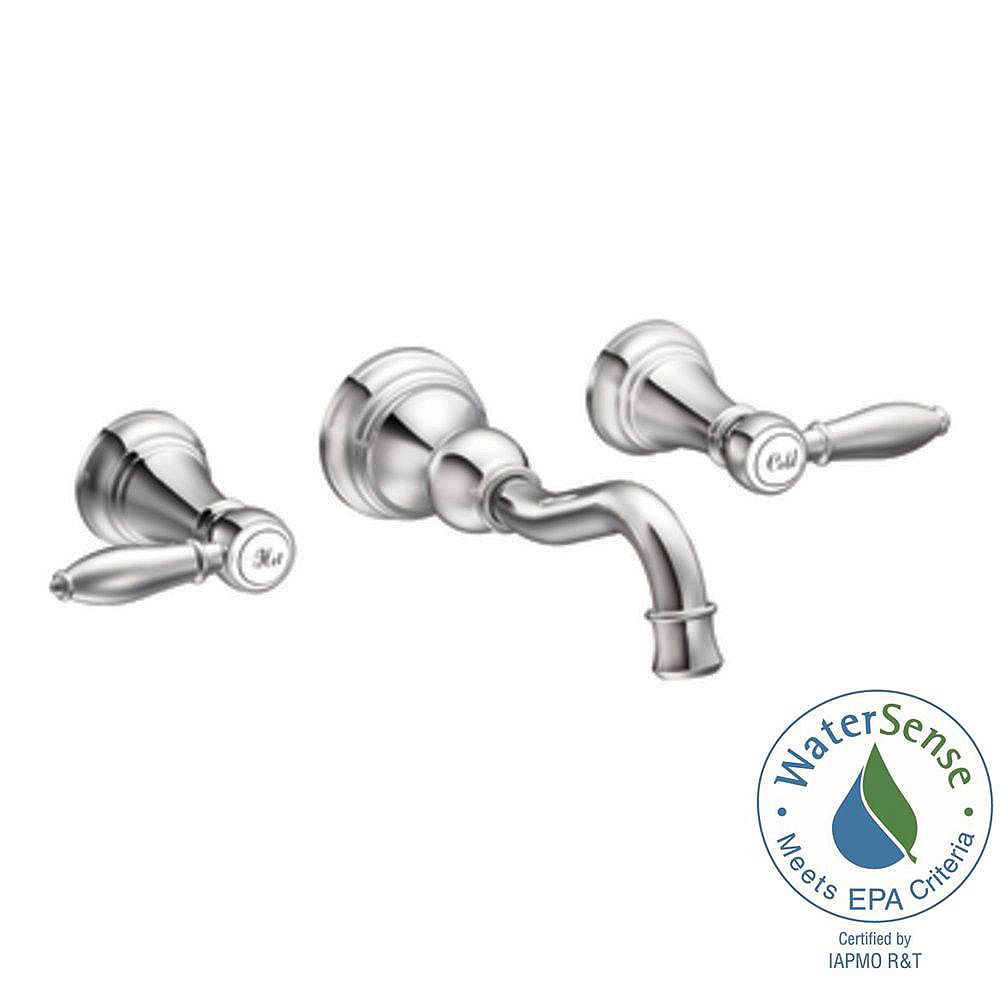 MOEN Weymouth 2Handle Wall Mount High Arc Bathroom Faucet in Chrome (Valve Sold Separatel