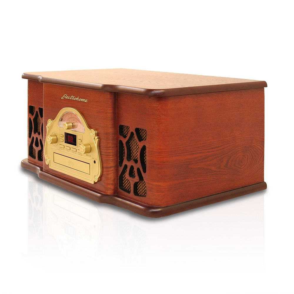 Electrohome Retro Turntable Real Wood Stereo System with Record Player