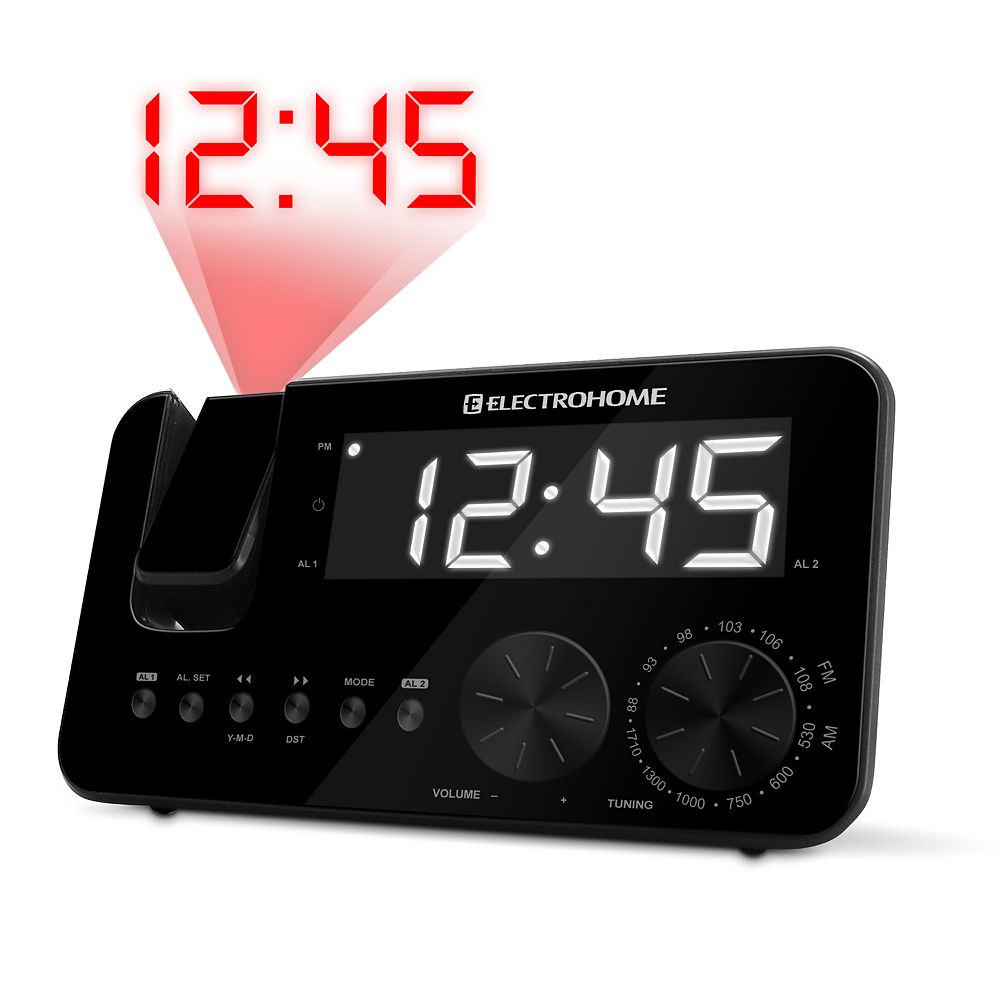 Electrohome AM/FM Projection Clock Radio (EAAC500US) The Home Depot