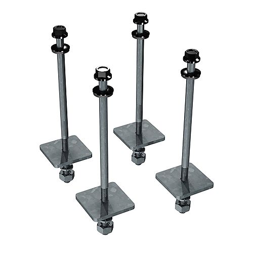 Peak Railblazers Aluminum Railing Post Attachment Kit in Black for Wooden Decks