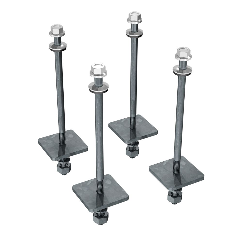 RailBlazers Aluminum Railing Post Attachment Kit in White for Wooden