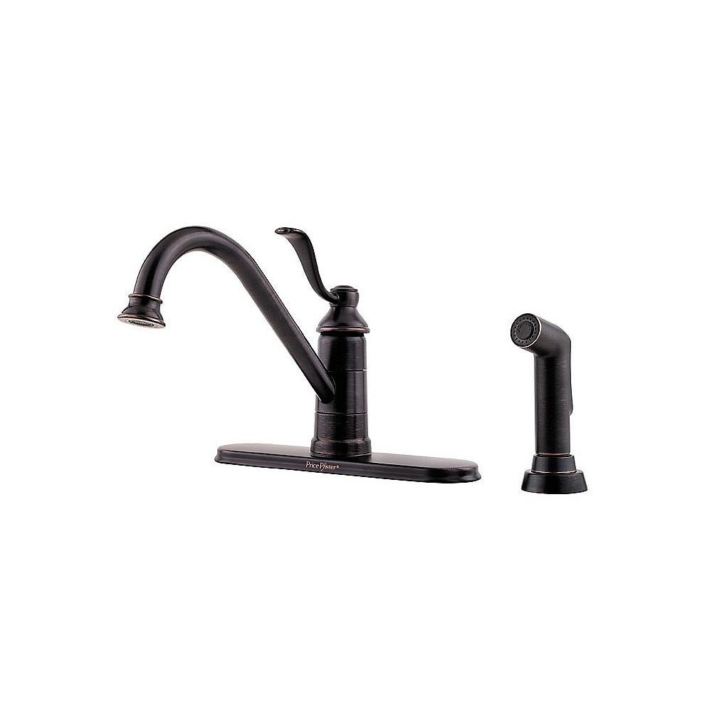 Pfister Portland 1Handle 3Hole HighArc Kitchen Faucet with Side