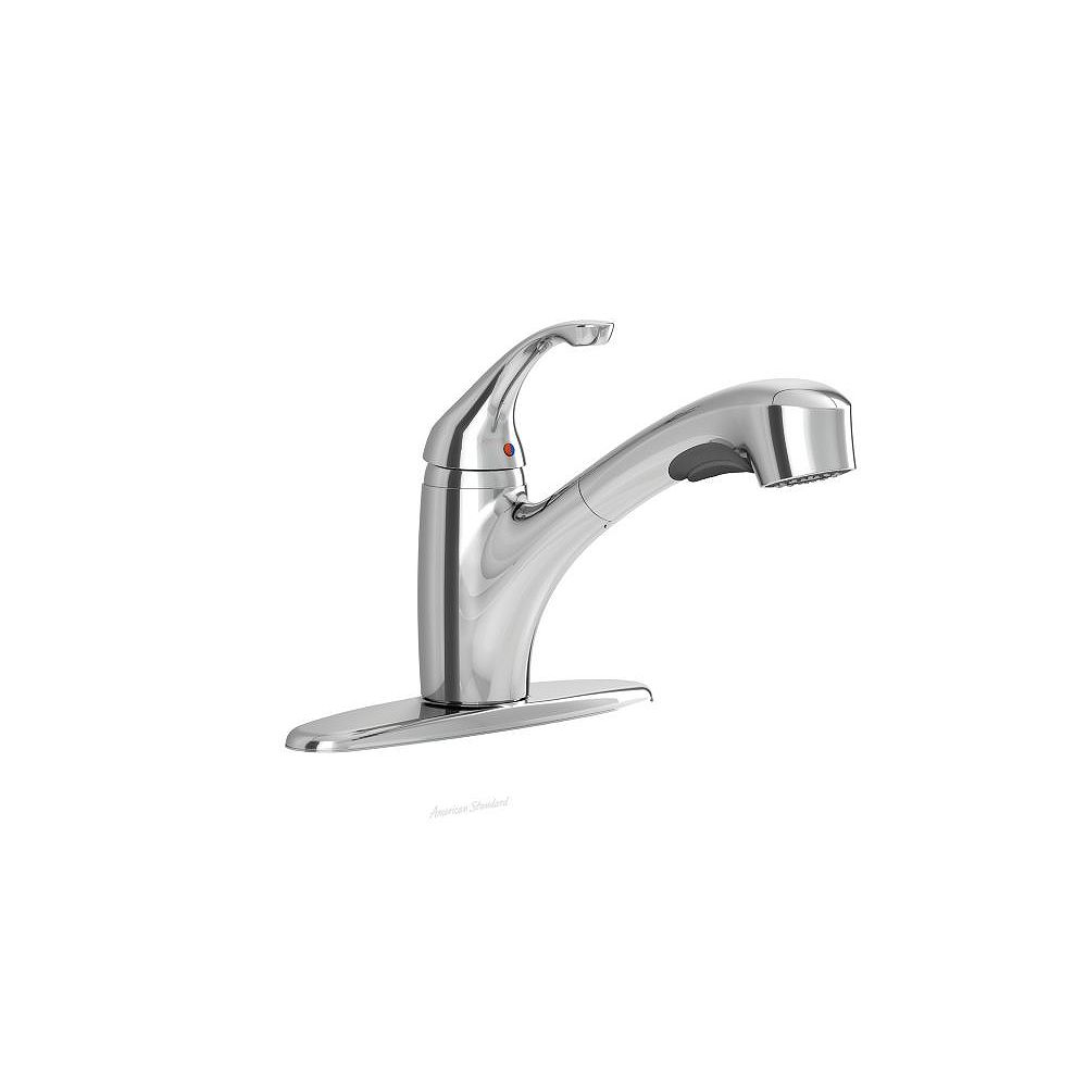 American Standard Jardin Single Handle Pull Out Spray Kitchen Faucet In Polished Chrome The Home Depot Canada