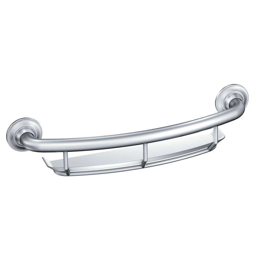 MOEN 16 Inch X 1 0 Inch Grab Bar With Integrated Shelf In Chrome ADA   P 1000762611 