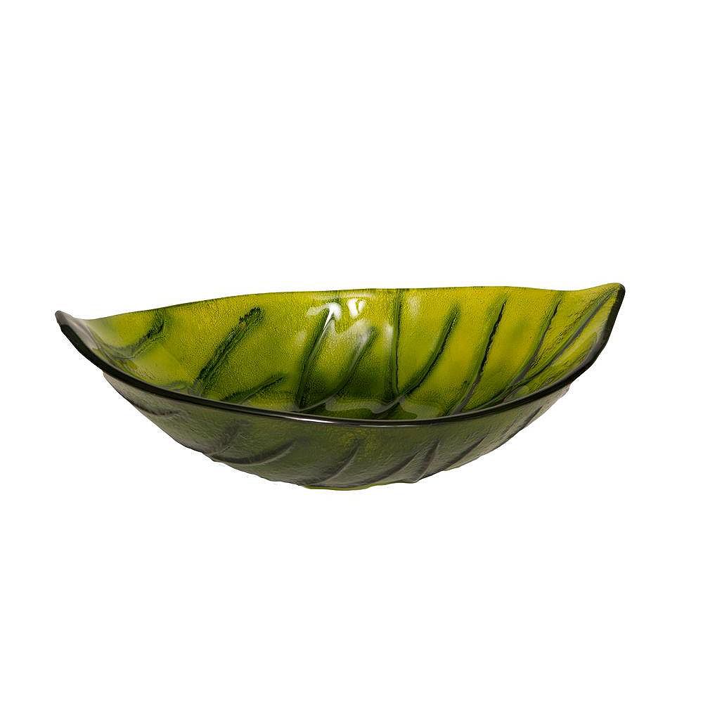 Bionic Glass Vessel Sink in Green Leaf The Home Depot Canada