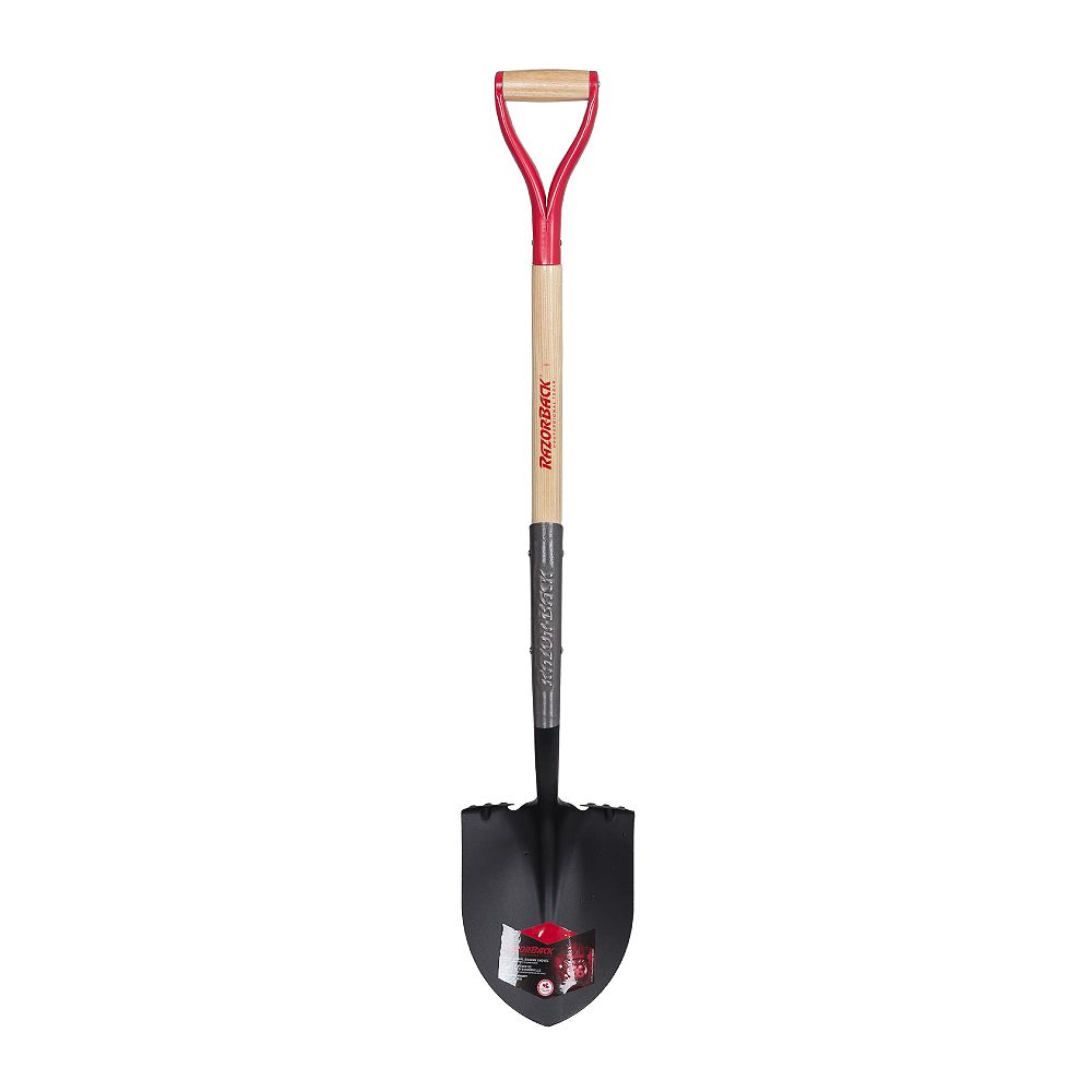 Razorback 35 inch Handle Round Point Shovel with Wood Handle The Home