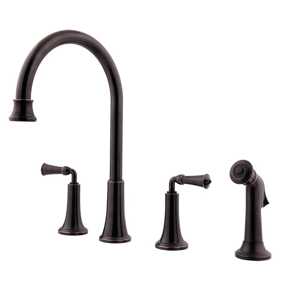 Pfister Bellport 2-Handle 4-Hole High-Arc Kitchen Faucet with Side
