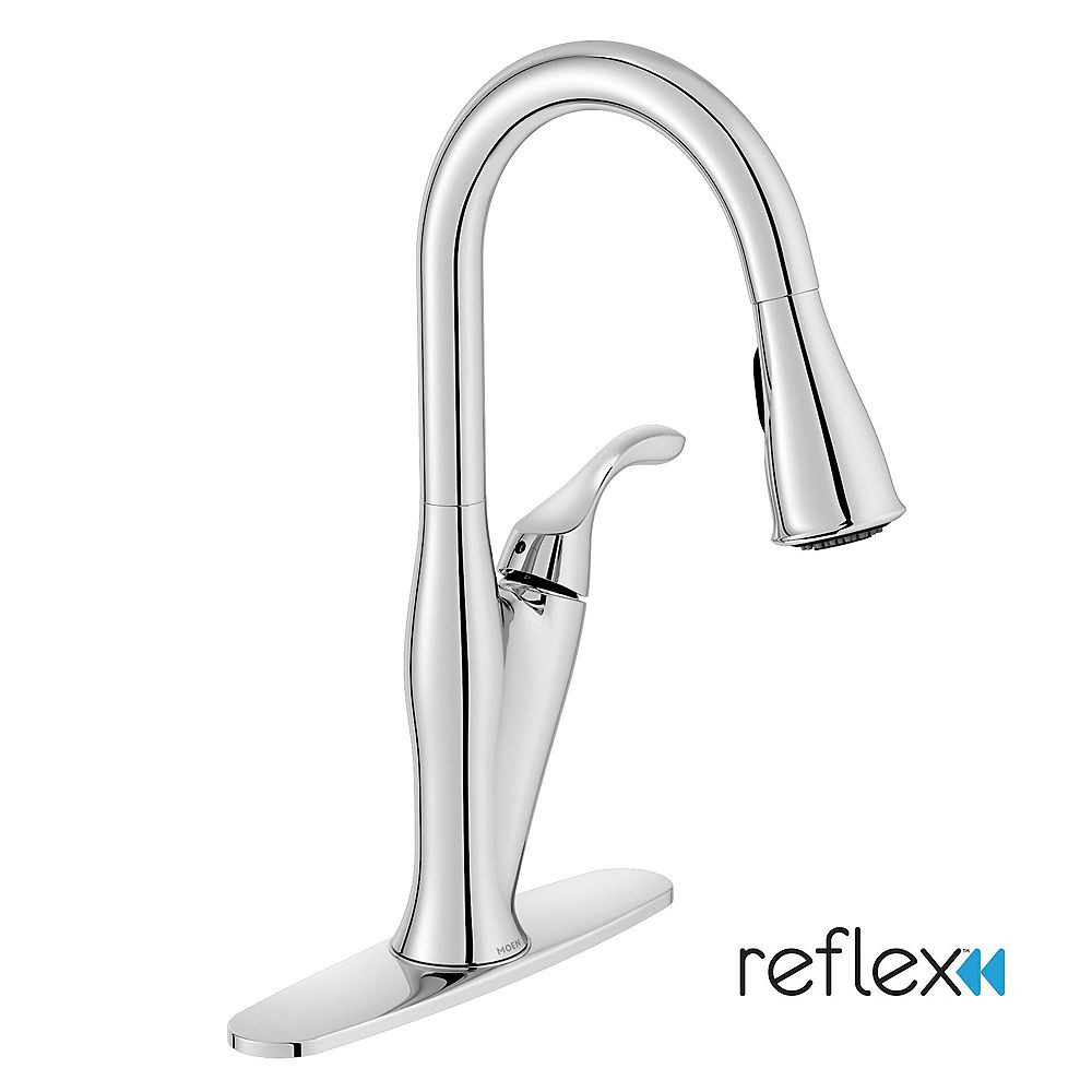 Moen Benton Single Handle Pull Down Sprayer Kitchen Faucet With Ab1953 S152 Hb372 In Chrom The Home Depot Canada