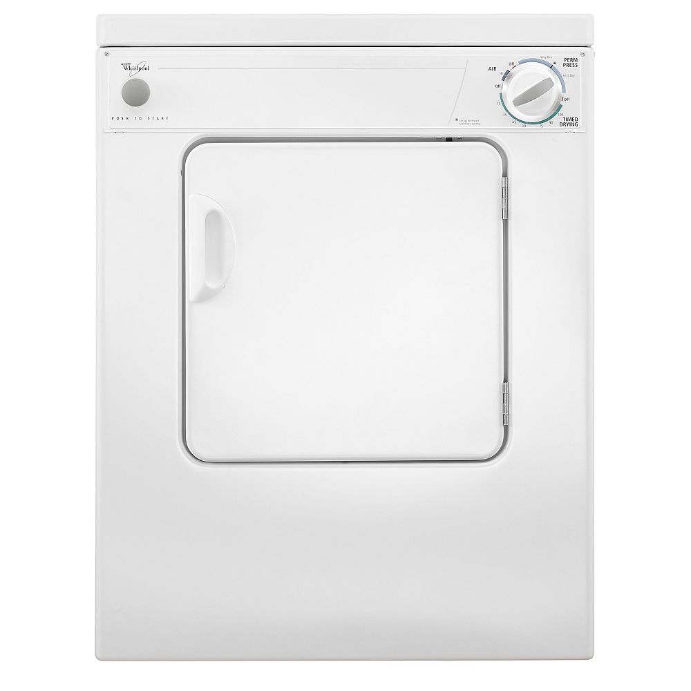 Whirlpool 3.4 cu. ft. Compact Electric Dryer with AccuDry Drying System in White The Home